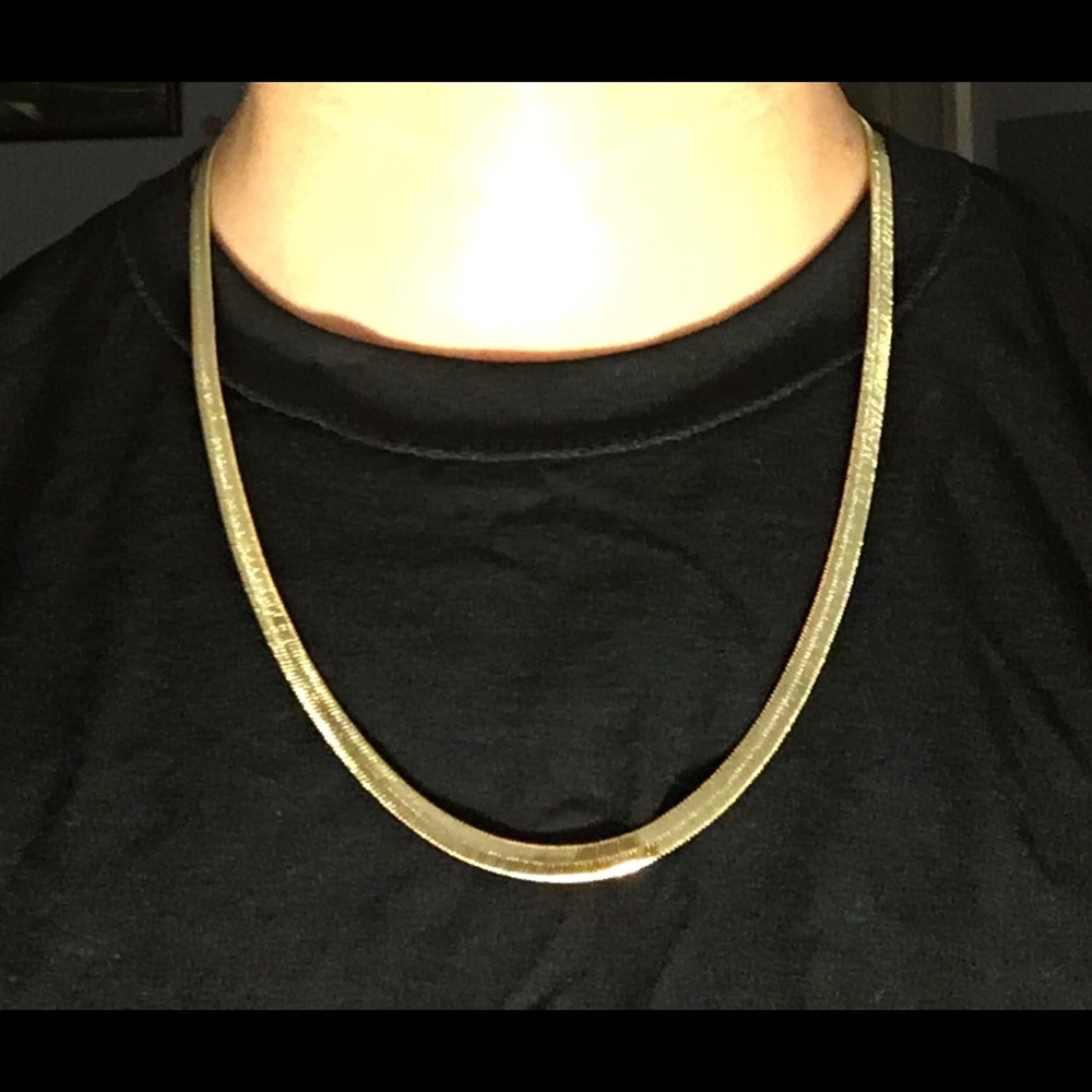 Gold Chain Herringbone Chain 24in 6mm